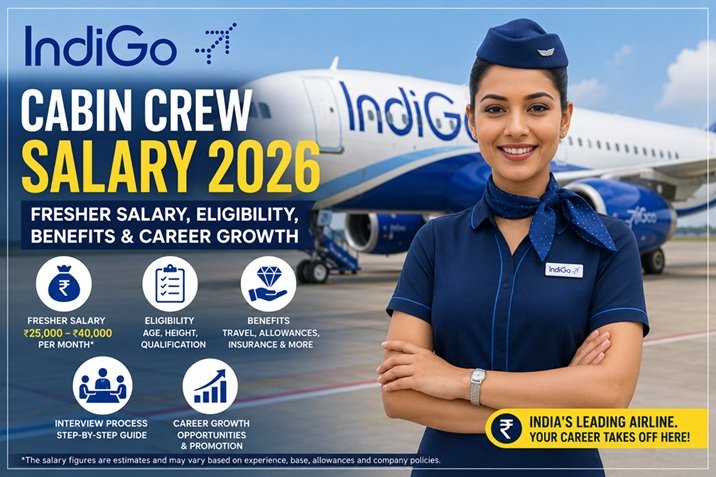 IndiGo Cabin Crew Salary 2026: Fresher Salary, Eligibility, Height, Qualification, Benefits and Career Growth